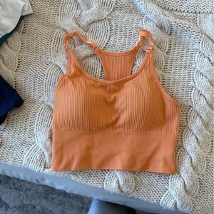 Orange Ribbed Tank Top